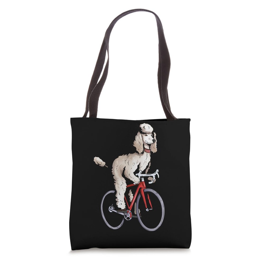 Poodle Riding Bicycle Cute Biker Cyclist Tote Bag UwU